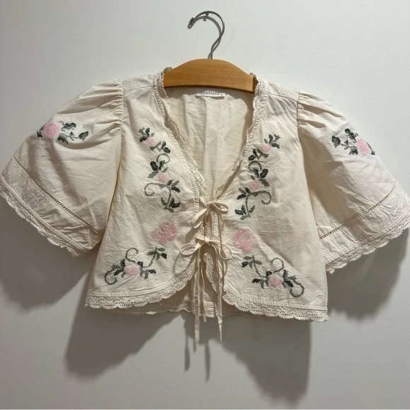 Neuflora Embroidered Blouse, XS - Picture 4 of 6